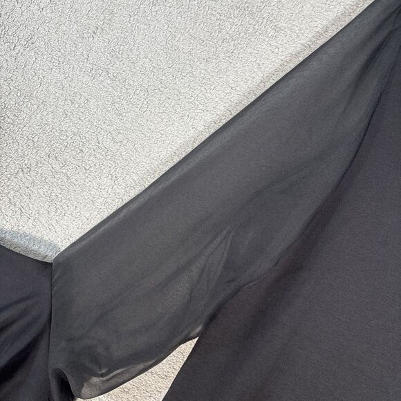 NWT Ador Women’s M Chiffon Modal High Neck Flare Cuff Blouse Witchy Goth Vampire - Picture 13 of 13